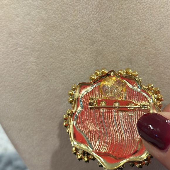 Stunning  Vintage Gold & Black Crystal Brooch-Boutique - Picture 4 of 6